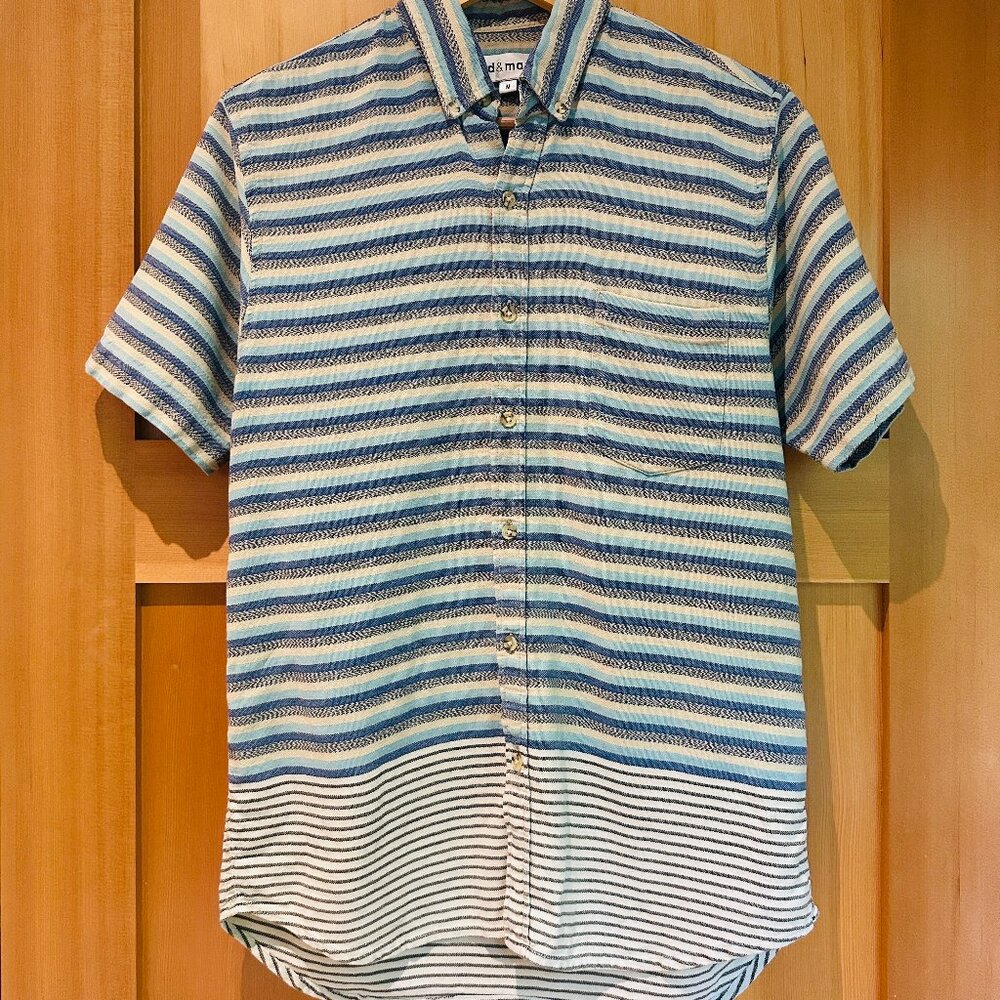 Jed & Marne Colorblock Button Down Shirt - Woven Cotton - Size M
